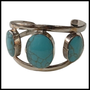 Elegant Afghani Stone Cuff Bracelet – Traditional Tribal Jewelry