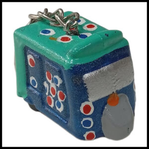 Handmade Mini Rickshaw Keychain – Traditional Pakistani Truck Art Style