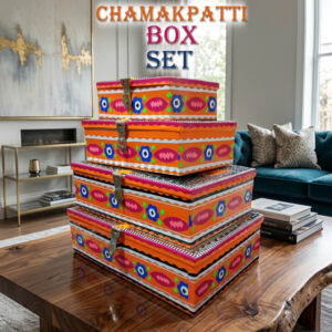 Chamakpatti Box Set (4-Pcs) – Handcrafted Traditional Storage with Vibrant Designs