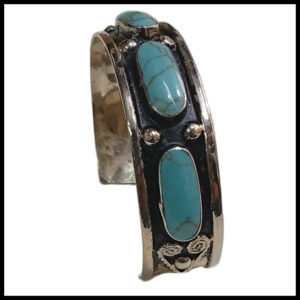 Elegant Afghani Stone Cuff Bracelet – Traditional Tribal Jewelry
