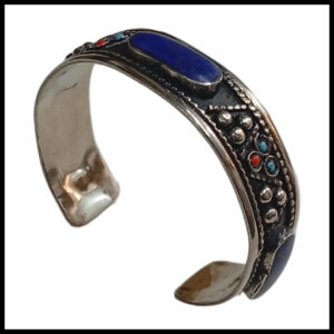 Elegant Afghani Stone Cuff Bracelet – Traditional Tribal Jewelry