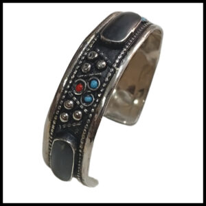 Elegant Afghani Stone Cuff Bracelet – Traditional Tribal Jewelry