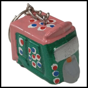 Handmade Mini Rickshaw Keychain – Traditional Pakistani Truck Art Style