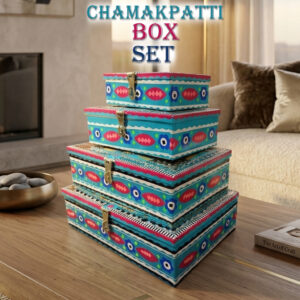 Chamakpatti Box Set (4-Pcs) – Handcrafted Traditional Storage with Vibrant Designs
