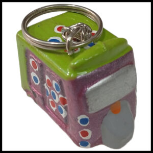 Handmade Mini Rickshaw Keychain – Traditional Pakistani Truck Art Style