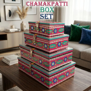 Chamakpatti Box Set (4-Pcs) – Handcrafted Traditional Storage with Vibrant Designs