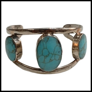 Elegant Afghani Stone Cuff Bracelet – Traditional Tribal Jewelry