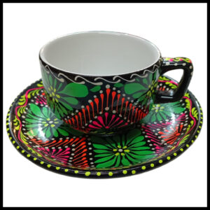 Hand-Painted Truck Art Tea Cup and Saucer Set