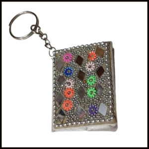 Handmade Decorative Book Key Chain – Traditional Art Design