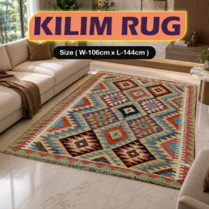 Handcrafted Traditional Kilim Rug Size ( W-106cm x L-144cm )