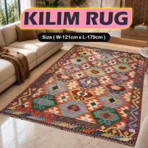 Handcrafted Traditional Kilim Rug Size ( W-121cm x L-179cm )