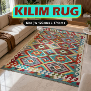 Handcrafted Traditional Kilim Rug Size ( W-122cm x L-174cm )