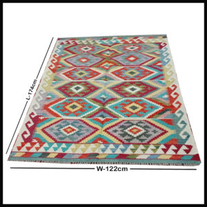Handcrafted Traditional Kilim Rug Size ( W-122cm x L-174cm )