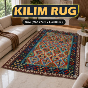 Handcrafted Traditional Kilim Rug Size ( W-177cm x L-260cm )
