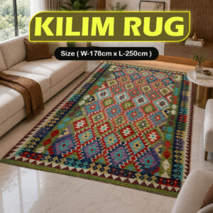 Handcrafted Traditional Kilim Rug Size ( W-178cm x L-250cm )