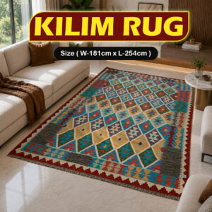Handcrafted Traditional Kilim Rug Size ( W-181cm x L-254cm )