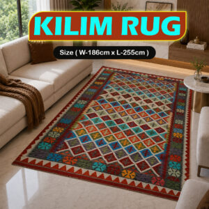 Handcrafted Traditional Kilim Rug Size ( W-186cm x L-255cm )