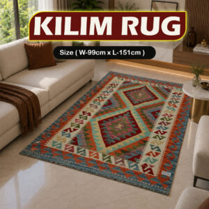 Handcrafted Traditional Kilim Rug Size ( W-99cm x L-151cm )