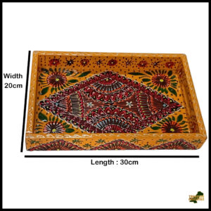 Handcrafted Bundi Decorative Serving Tray – Length: 30 cm × Width: 20 cm