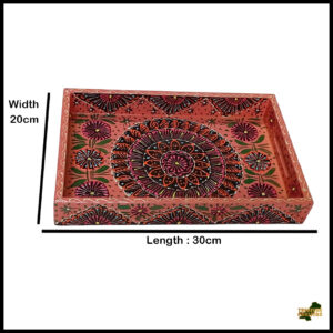 Handcrafted Bundi Decorative Serving Tray – Length: 30 cm × Width: 20 cm