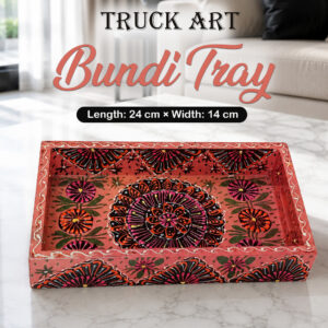 Handcrafted Bundi Decorative Serving Tray – Length: 24 cm × Width: 14 cm
