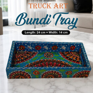 Handcrafted Bundi Decorative Serving Tray – Length: 24 cm × Width: 14 cm