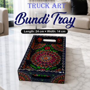 Handcrafted Bundi Decorative Serving Tray – Length: 24 cm × Width: 14 cm