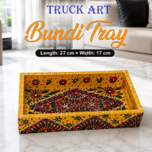 Handcrafted Bundi Decorative Serving Tray – Length: 27 cm × Width: 17 cm
