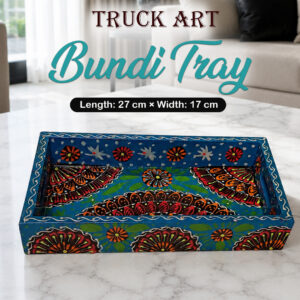 Handcrafted Bundi Decorative Serving Tray – Length: 27 cm × Width: 17 cm