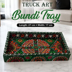 Handcrafted Bundi Decorative Serving Tray – Length: 27 cm × Width: 17 cm