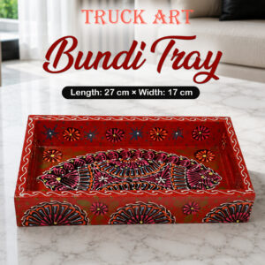 Handcrafted Bundi Decorative Serving Tray – Length: 27 cm × Width: 17 cm