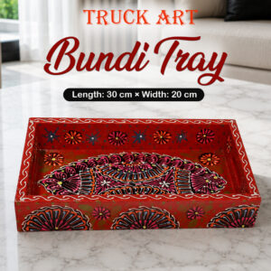 Handcrafted Bundi Decorative Serving Tray – Length: 30 cm × Width: 20 cm