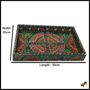 Handcrafted Bundi Decorative Serving Tray – Length: 30 cm × Width: 20 cm
