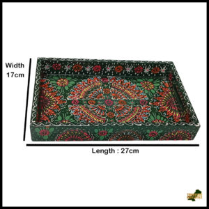 Handcrafted Bundi Decorative Serving Tray – Length: 27 cm × Width: 17 cm