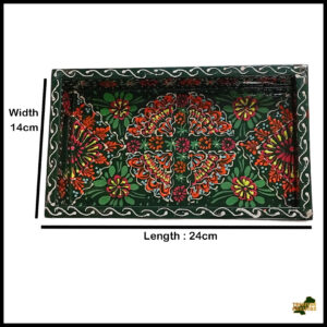 Handcrafted Bundi Decorative Serving Tray – Length: 24 cm × Width: 14 cm