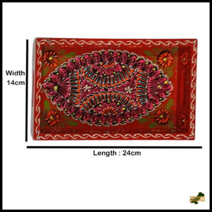 Handcrafted Bundi Decorative Serving Tray – Length: 24 cm × Width: 14 cm