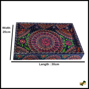 Handcrafted Bundi Decorative Serving Tray – Length: 30 cm × Width: 20 cm