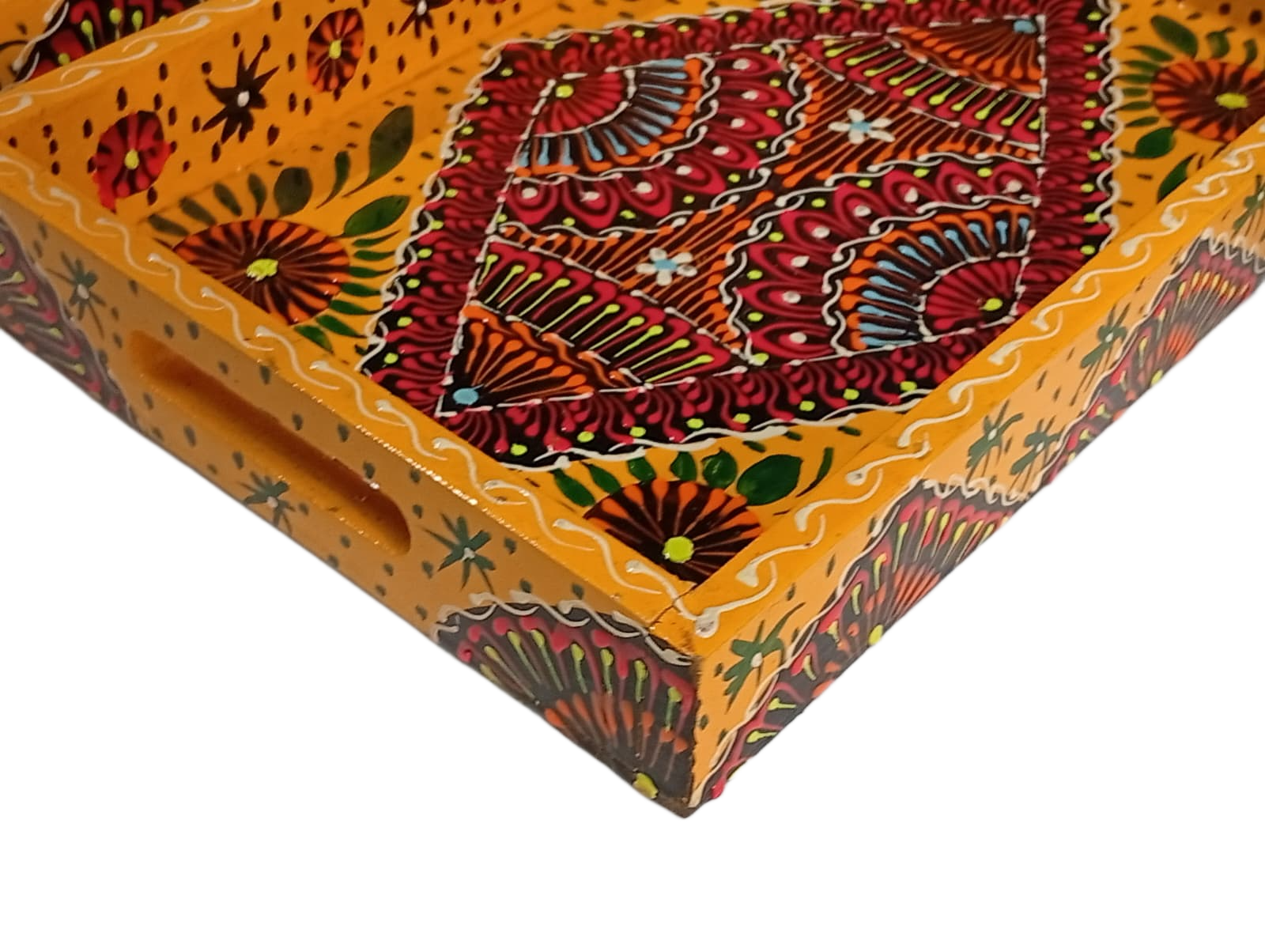 Handcrafted 3-Piece Bundi Tray Set – Decorative Serving & Display Trays - Image 11