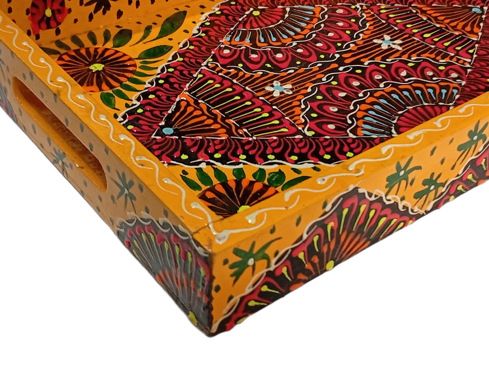 Handcrafted 3-Piece Bundi Tray Set – Decorative Serving & Display Trays - Image 14