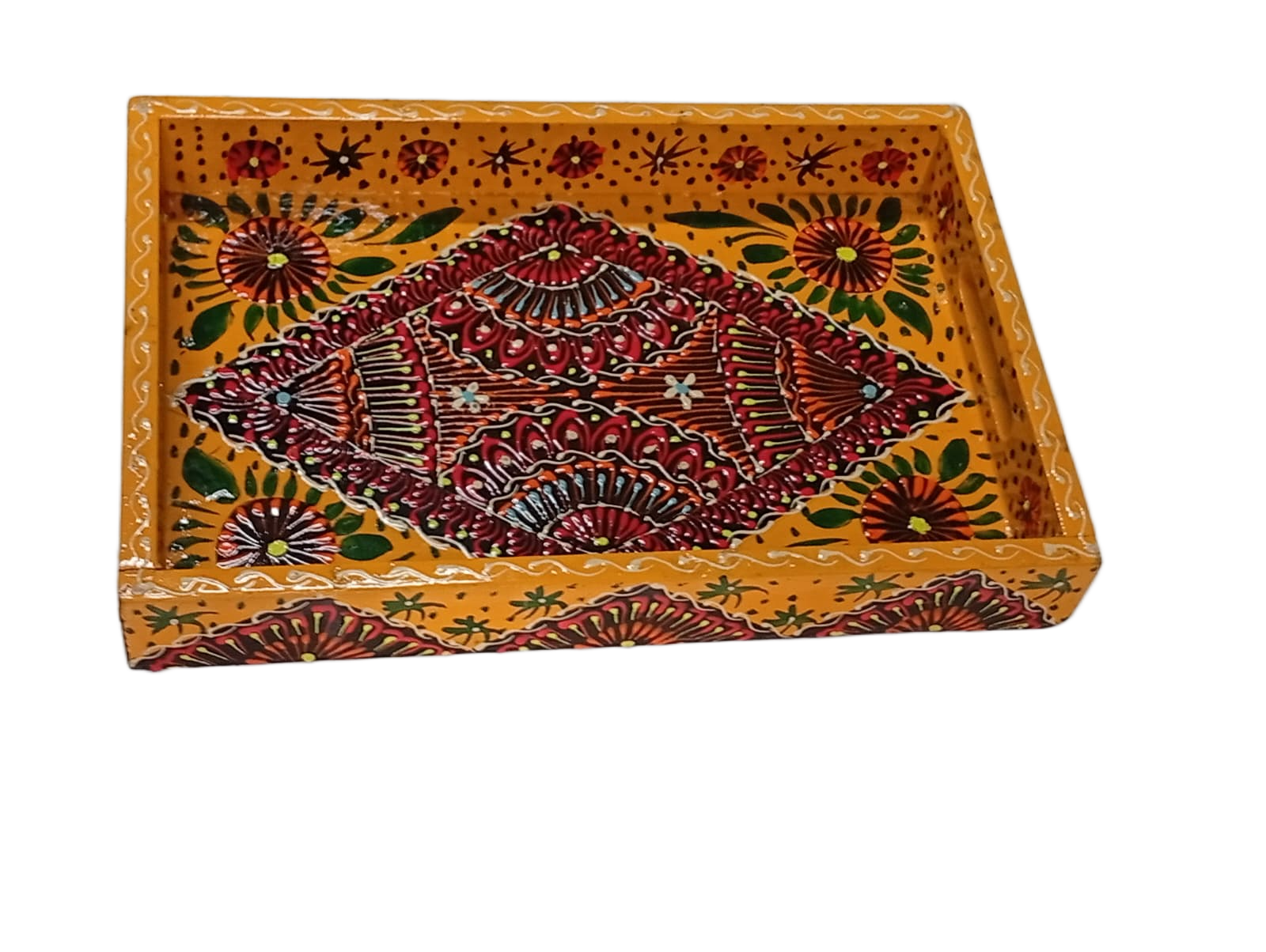 Handcrafted Bundi Decorative Serving Tray – Length: 30 cm × Width: 20 cm - Image 3