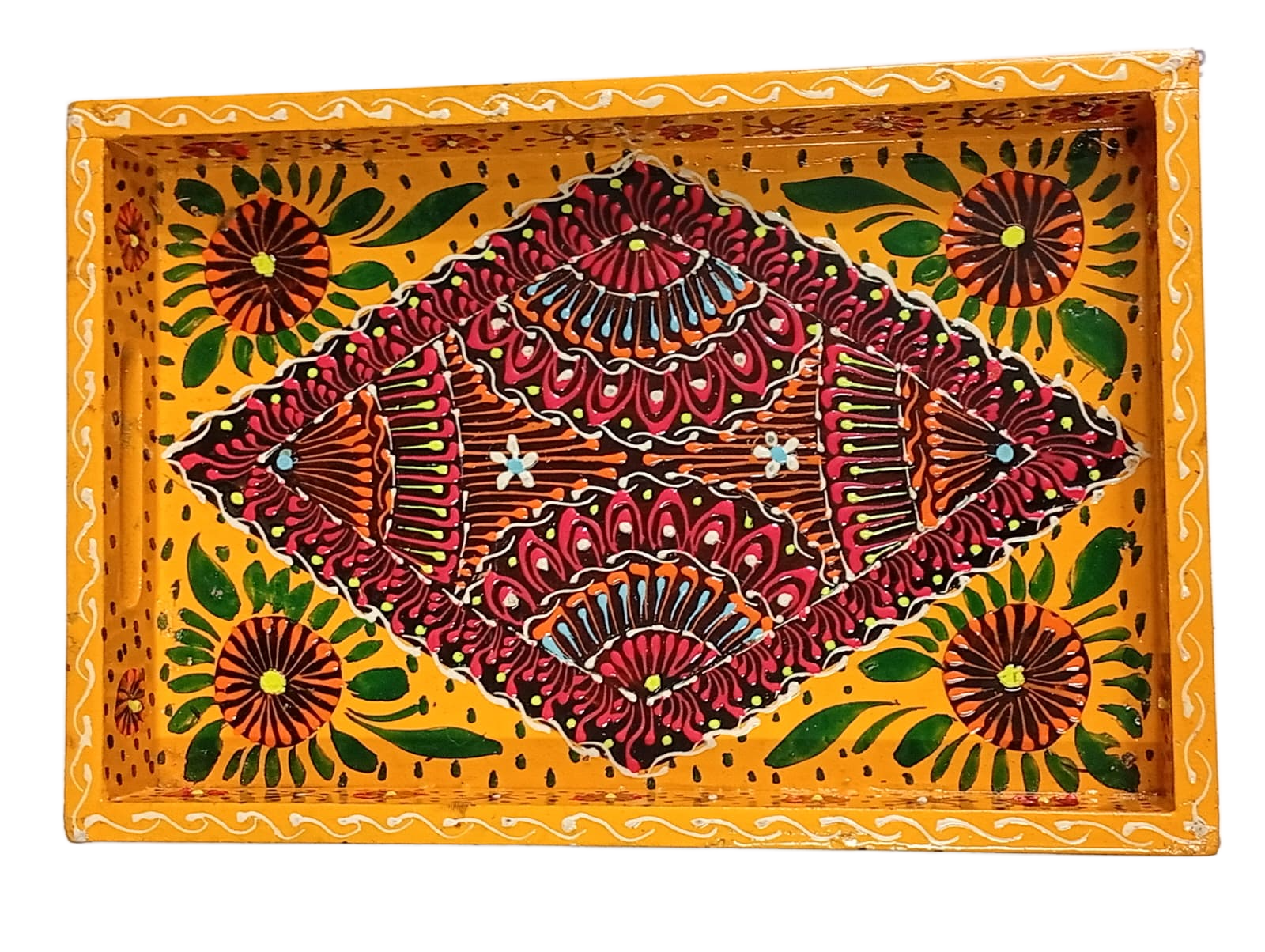 Handcrafted Bundi Decorative Serving Tray – Length: 30 cm × Width: 20 cm - Image 6