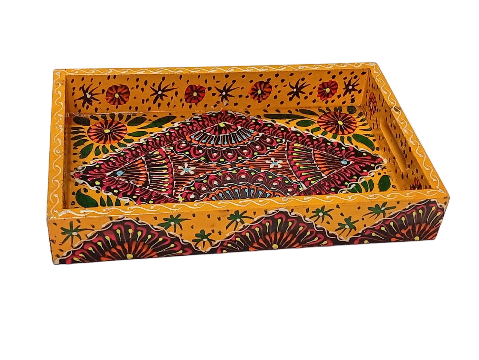 Handcrafted Bundi Decorative Serving Tray – Length: 30 cm × Width: 20 cm - Image 7