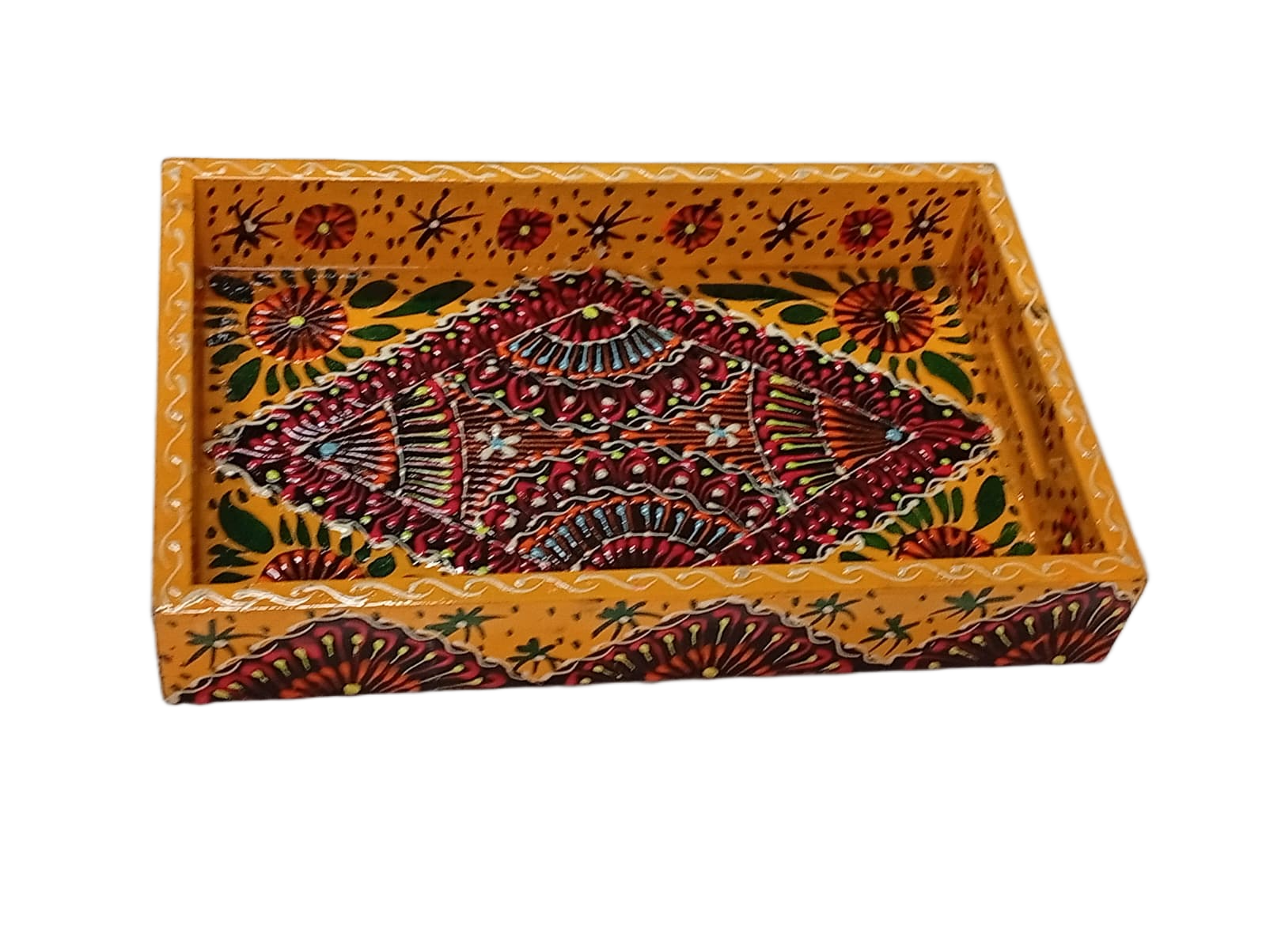 Handcrafted Bundi Decorative Serving Tray – Length: 30 cm × Width: 20 cm - Image 8