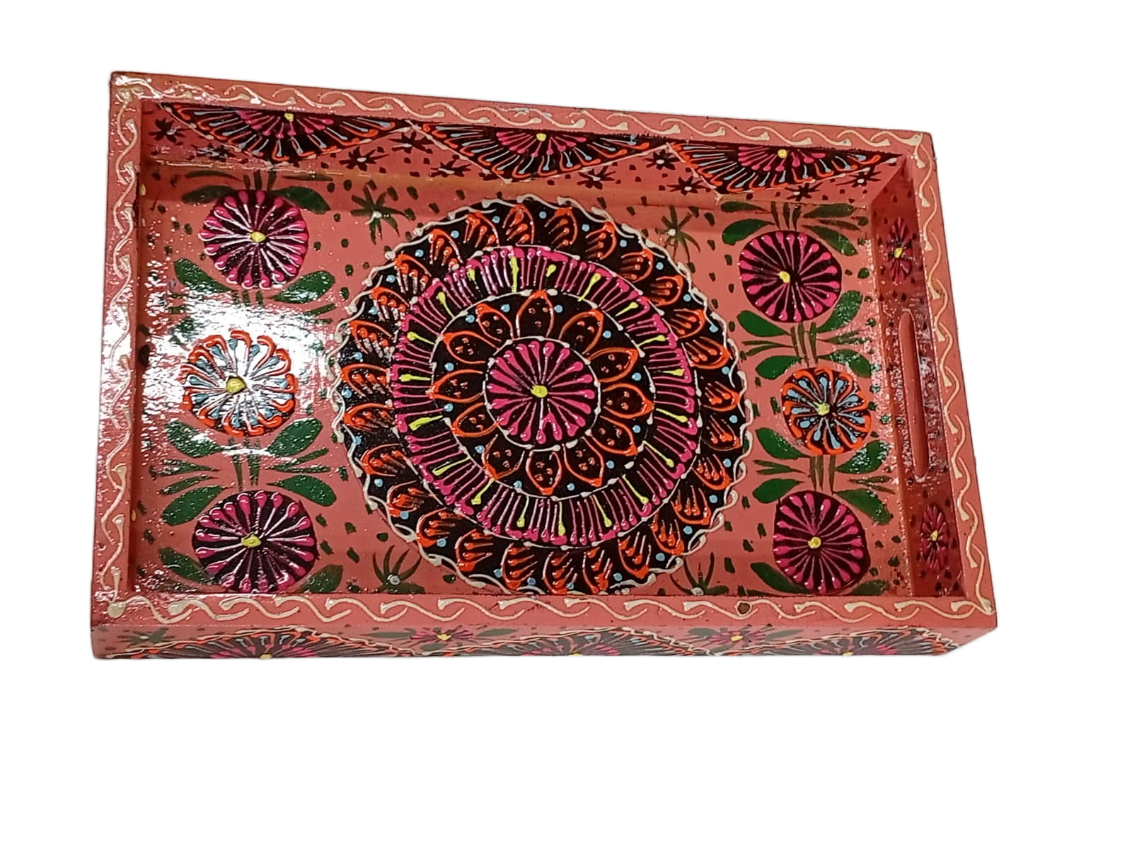 Handcrafted Bundi Decorative Serving Tray – Length: 27 cm × Width: 17 cm - Image 3