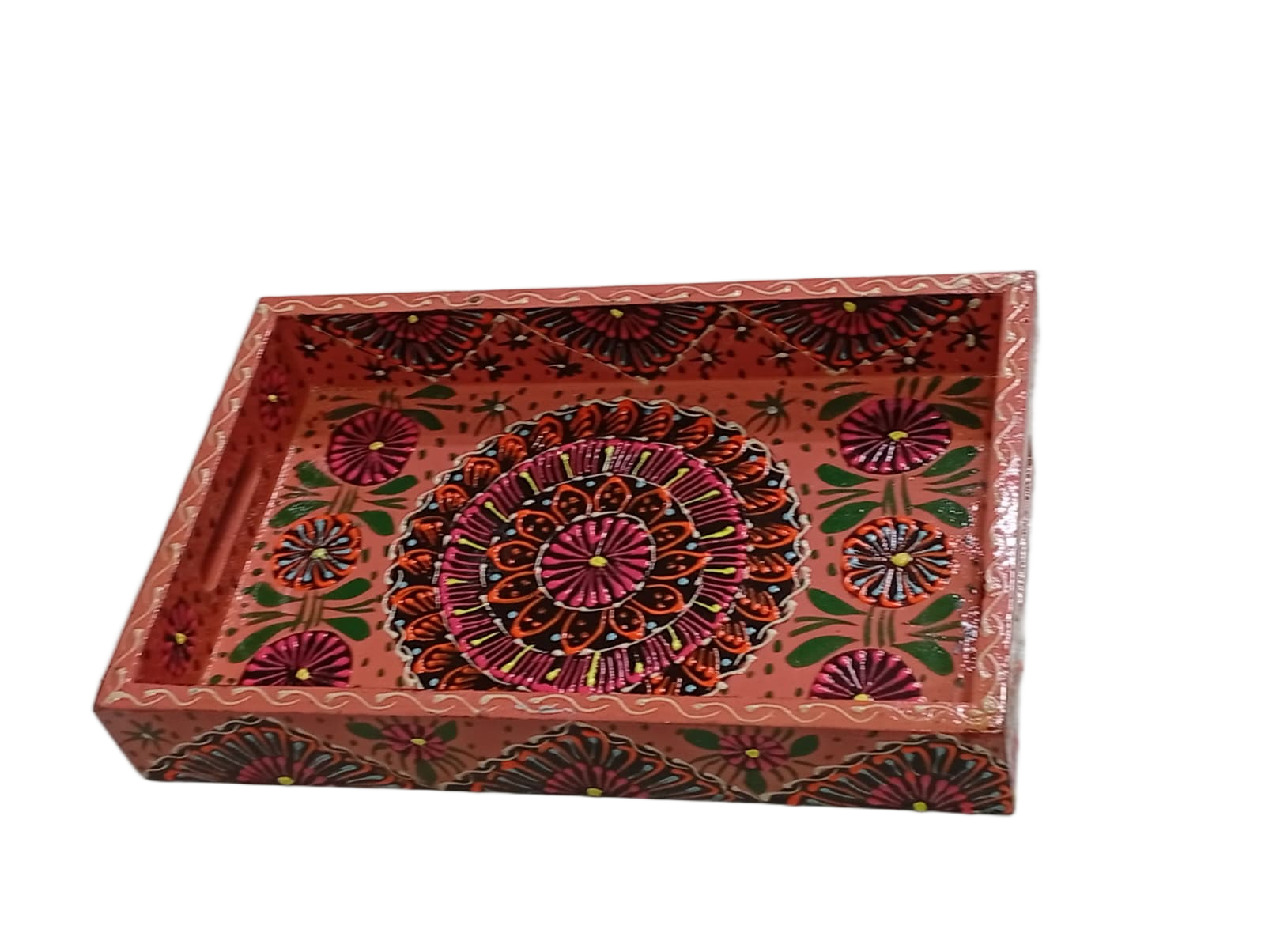 Handcrafted Bundi Decorative Serving Tray – Length: 27 cm × Width: 17 cm - Image 8