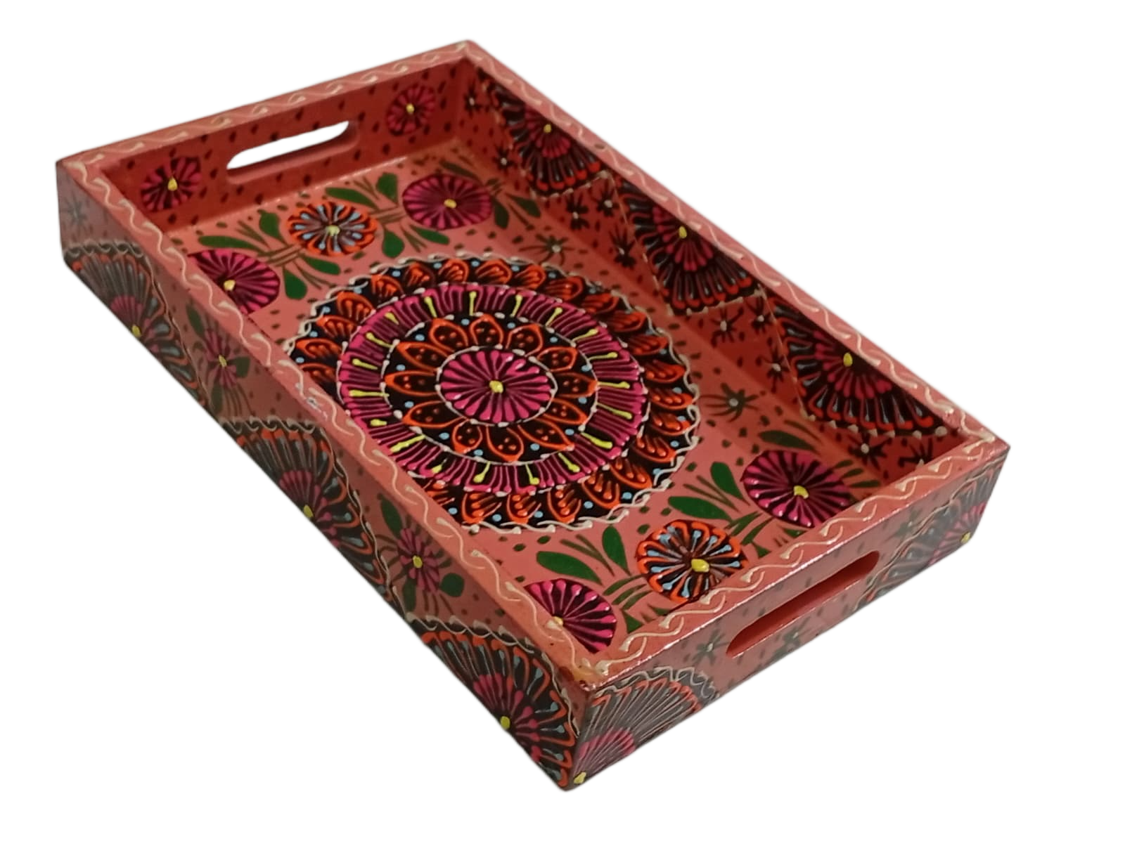 Handcrafted Bundi Decorative Serving Tray – Length: 27 cm × Width: 17 cm - Image 9