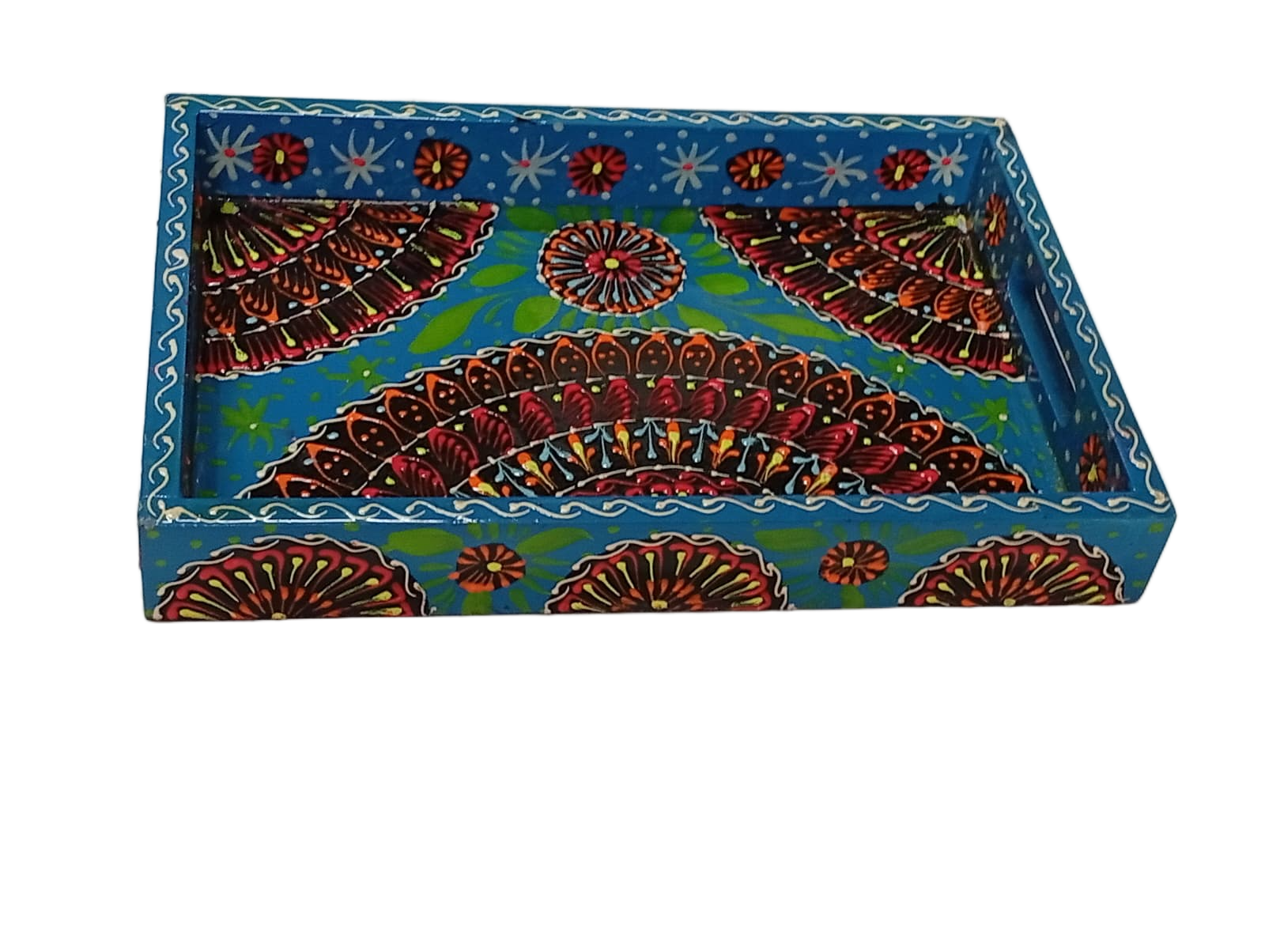 Handcrafted Bundi Decorative Serving Tray – Length: 30 cm × Width: 20 cm - Image 3