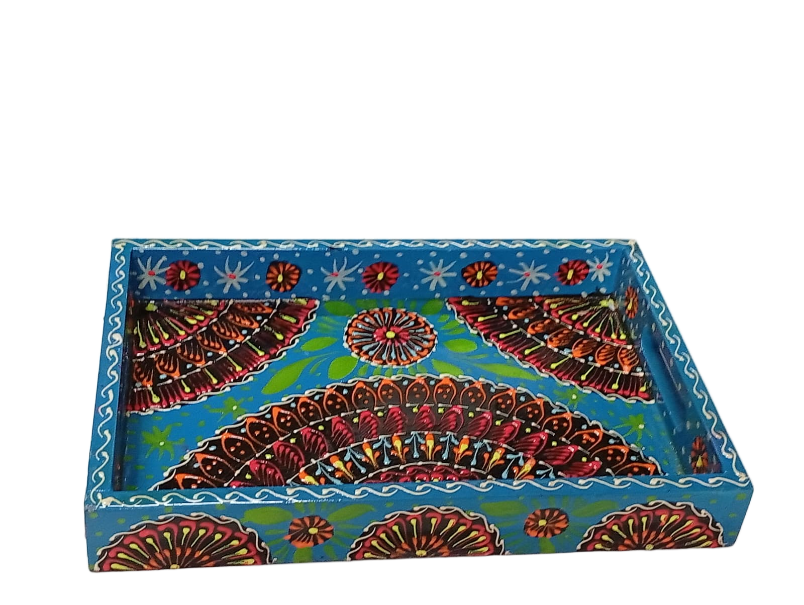 Handcrafted Bundi Decorative Serving Tray – Length: 30 cm × Width: 20 cm - Image 4