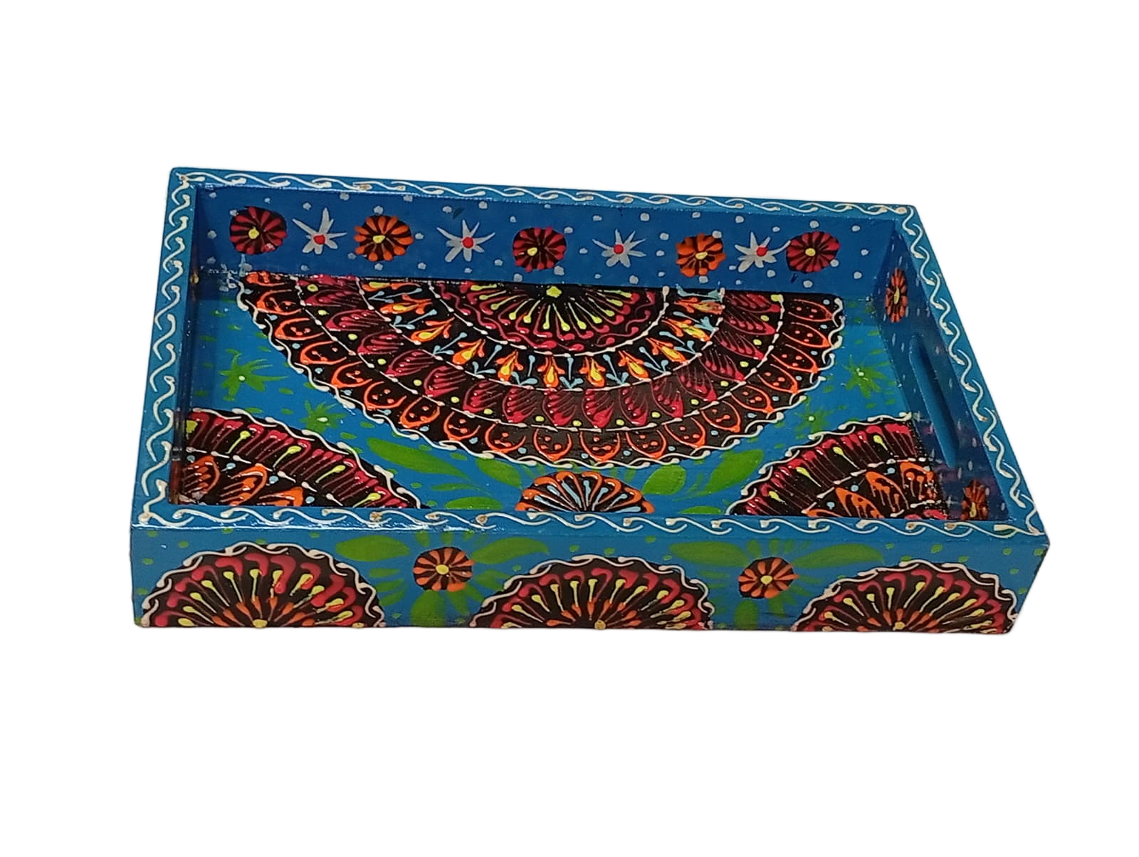 Handcrafted Bundi Decorative Serving Tray – Length: 27 cm × Width: 17 cm - Image 3