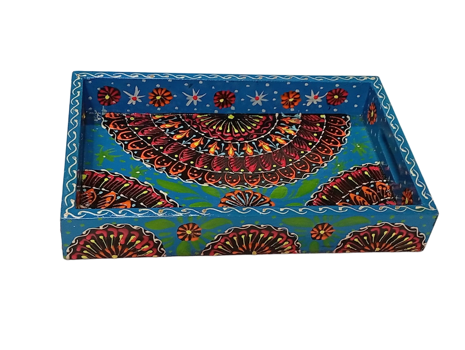 Handcrafted Bundi Decorative Serving Tray – Length: 27 cm × Width: 17 cm - Image 4